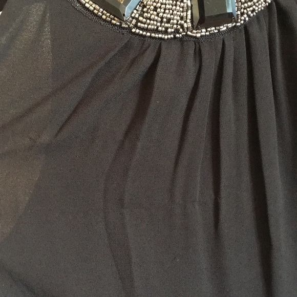Max Studio Chiffon tunic with beaded collar - Picture 3 of 6